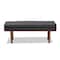 Baxton Studio Arne Mid-Century Dark Grey Upholstered Walnut Finished Bench 159-9837 - alternate 7